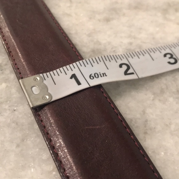 Vintage Leather Brown Belt Mens Size 46 Art Deco No Buckle - Picture 7 of 7